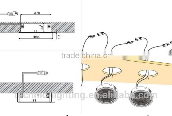 HP Led Cabinet Light,round Led Cupboard Lamps for Basement,surface-mounted Led Under Cabinet Lighting photo-2