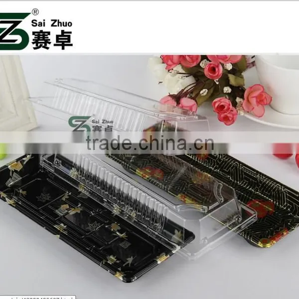 Top Grade Quality Rectangle Embossing Disposable Sushi Container/plastic Sushi Box /food Container photo-3