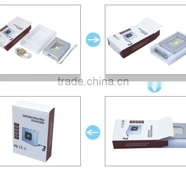 10w Min Rechargeable Flood Lights IP44 Led Emergency Lighting , Cct:5500-6000k