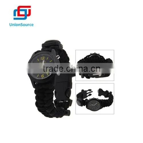 Outdoor Men Multifunctional Paracord Watch Bracelet With Thermometer &Fishing Kit photo-4