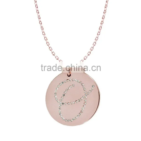 Silver/Brass in 14k White Gold or Rose Gold Collection in Italics Alphabet 'O' Customize Design Pendants photo-2