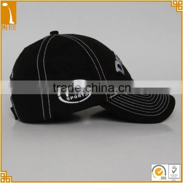 Cheap High Quality Unisex Black Embroidered 6 Panel Custom Baseball Cap photo-3