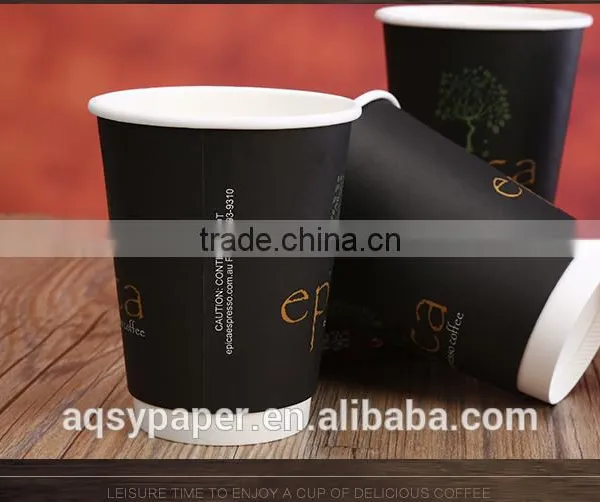 Logo Printed Disposable Double Wall Paper Cup/custom Printed Paper Hot Cup With Lids photo-6