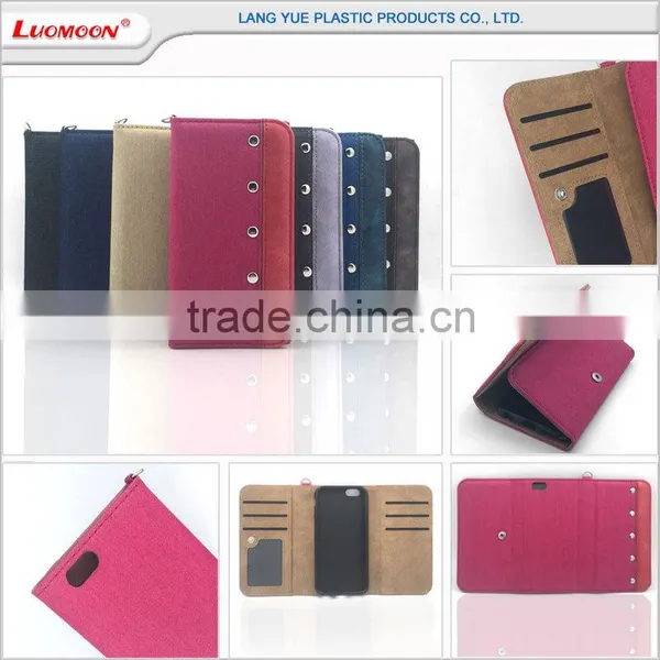 Denim pu Leather Metal Snapper Funky Mobile Cell Phone Case for Oppo R7s R831k Joy Plus photo-3