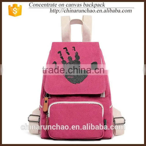Korean Fashion Travelling Red Hand Bags Cute Fancy Canvas Backpack School Shoulder Laptop Computer Bags