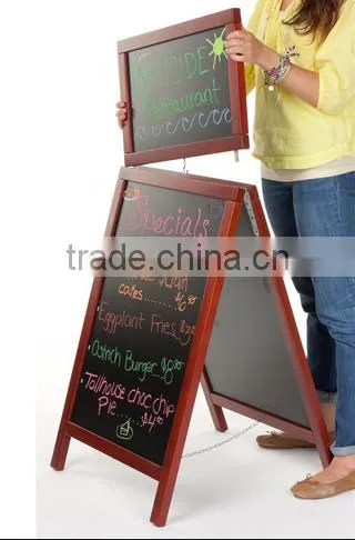 18 x 26 A-frame Chalkboard, Black Wet Erase Surface, With Header, 2 Sided - Cherry(AF-B-143) photo-3