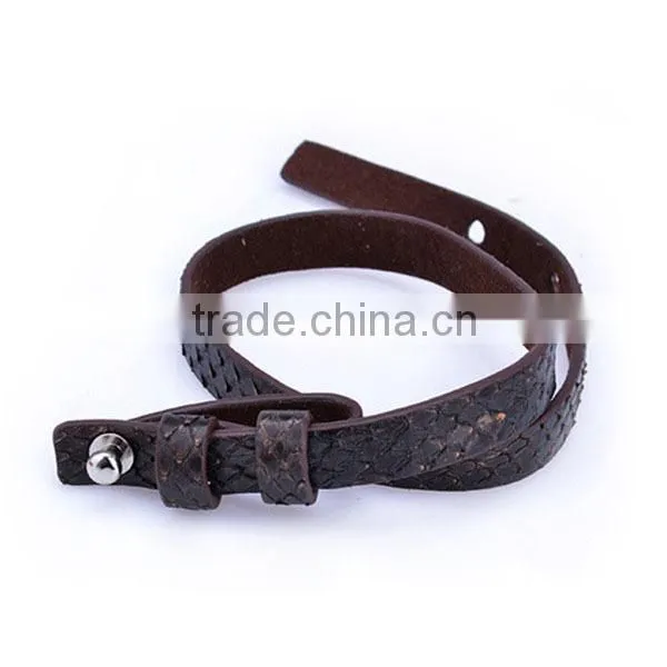 Luxury Snakeskin Leather Strap Handmade Real Leather Bracelet Men European Bracelet