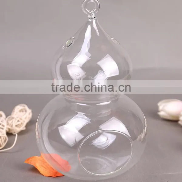 Wholesale Clear Cucurbit Glass Vase Glass Landscape Bottle Hole photo-2