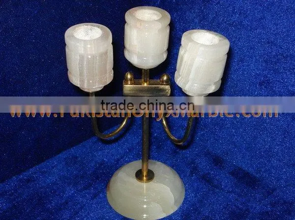 Hot Sale Popular ONYX CANDLE HOLDERS STANDS BRASS WORK photo-5