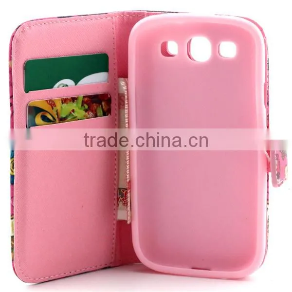 Cute Cartoon PU Leather Flip Book Stand Wallet Cover Case For Samsung Galaxy 9300 photo-2