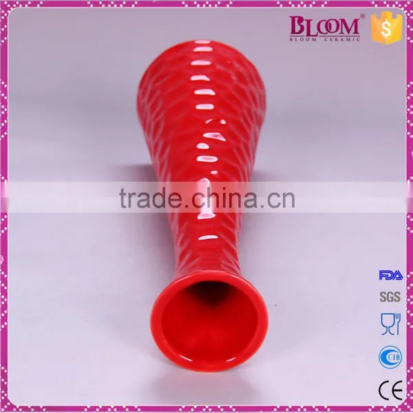 Red Glazed Ceramic Tall Vases for Wedding Centerpieces photo-3