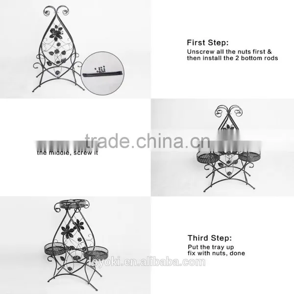 Handicraft Home Garden Decor Display Retro Shelf Metal Planter Holder Planter Style Wrought Iron Flower Pot Stands photo-6