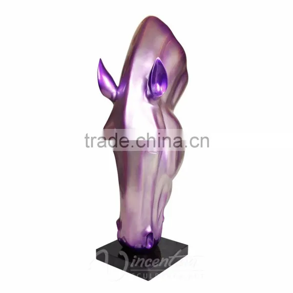 Home Decoration Promotion Resin Craft Fiberglass Head Horse Statue photo-4