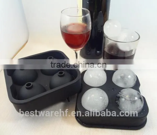FDA 4 Cavities Silicone Ice Cube Ice Ball Mold