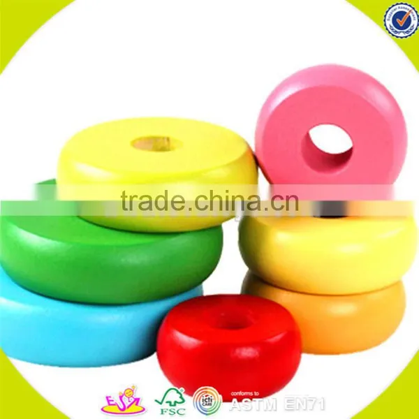Wholesale Baby Wooden Stacking Rings Toy Educational Rainbow Tower Kids Wooden Stacking Rings Toy Bring Fun W13D117 photo-3