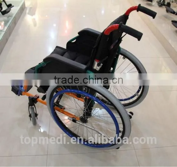 Topmedi Homecare Folding Manual Aluminum Light Wheelchair for Disabled Children photo-4