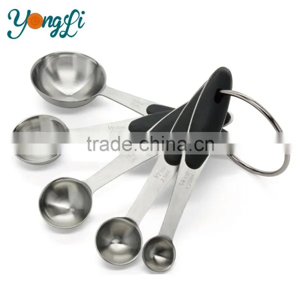 Wholesale Amazon 10-Piece Siliocne Handle For Easy Grip Stainless Steel Measuring Cups And Measuring Spoons Set photo-3