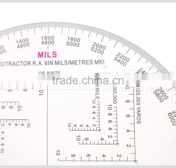 China Kearing Plastic Small Round Accurate 6 Inch Military Protractor photo-4