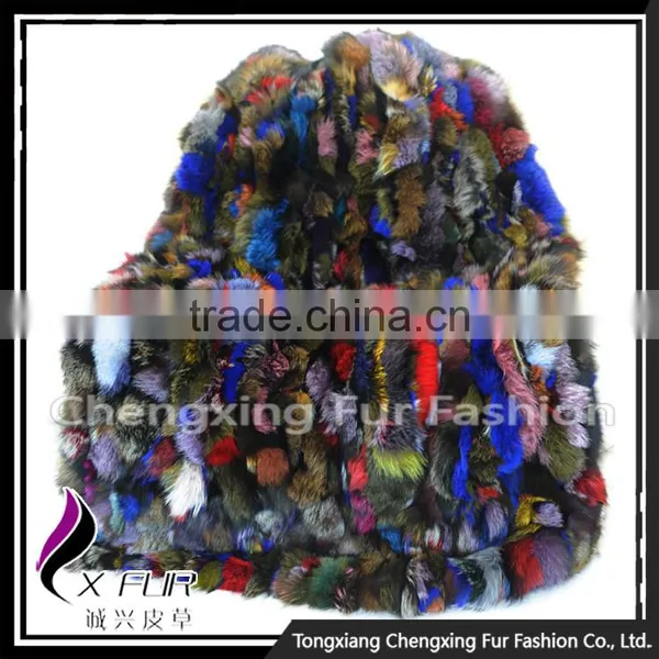 CX-D-124 Colorful Hand Patchwork Thick Genuine Fox Fur Rug Rugs photo-3