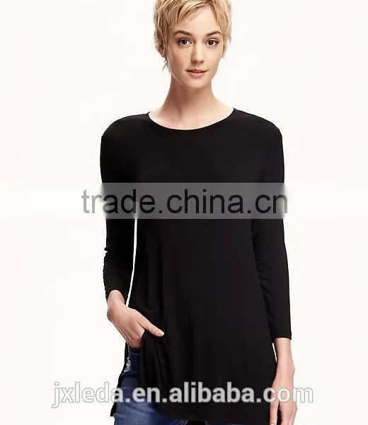 Fashion Relaxed Long and Lean Tunic Oversize Jersey Tee for Women photo-6