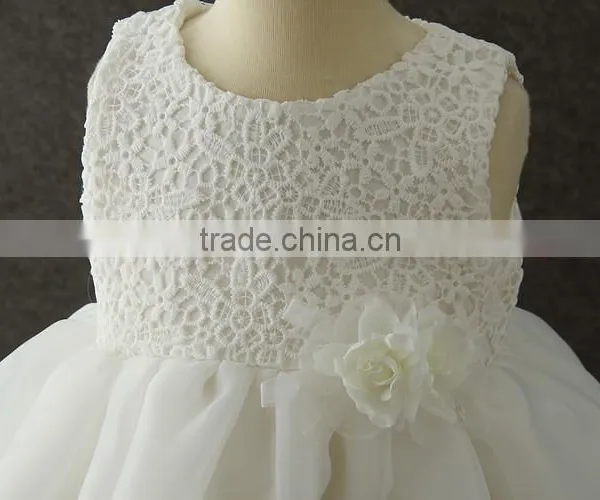 New White Girls Lovely Wear Cheap Wholesale Children Frocks Design Girls Flower Party Dresses Fluffy Baby First Communion Dress photo-5