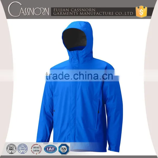 Oem Supplier Windbreaker 100% Polyester Soft Shell Jacket With Fixed Hood photo-3