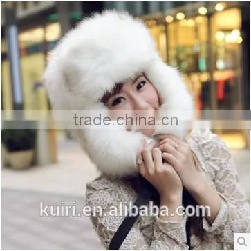 2016 New Style Winter Thick Warm Headgear Faux Fox Fur Women Hats Hot Fashion Cute Casual Female Elegant Caps photo-3