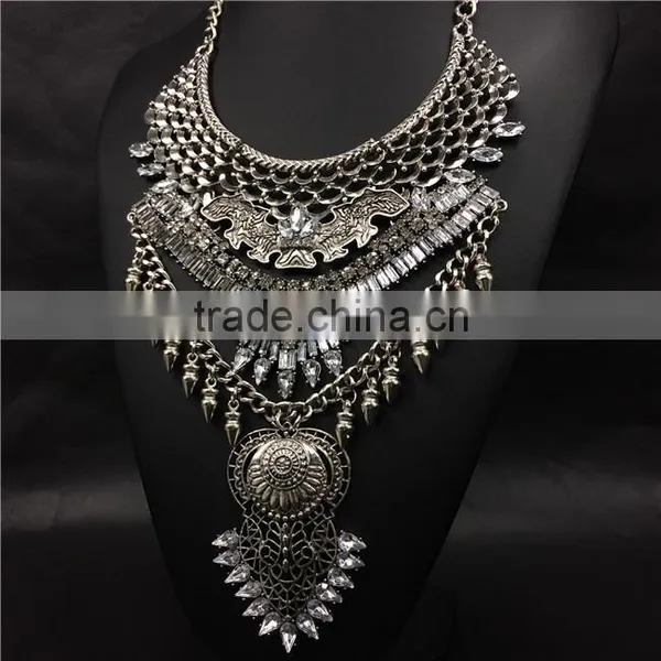 Express Chinese Imports Wholesale Imitation Silver Chain Statement Necklace Jewelry Accessories Jewellry for Women photo-3