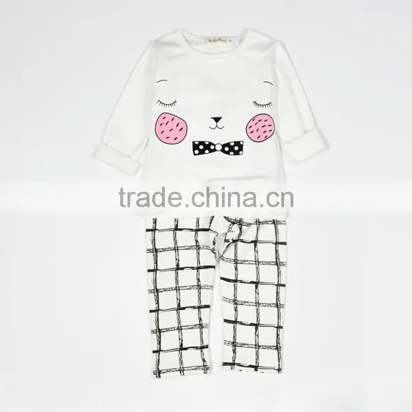 S32704W New Children Clothes Sets Baby Girls Sleepwear Long Sleeve Leisure Wear Kids Pajamas photo-4