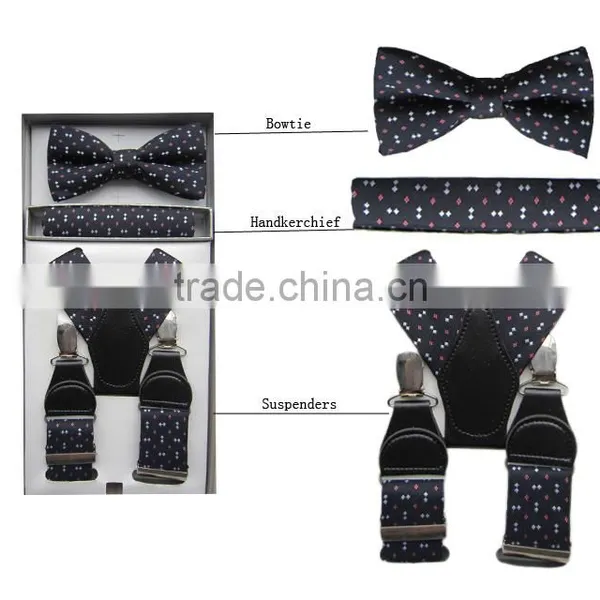 Hight Quality Wedding Gift Polyester Woven Suspender Set photo-4