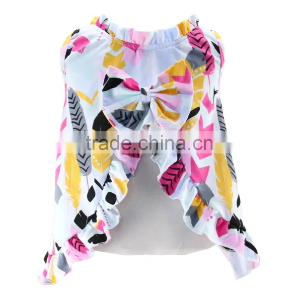 Latest Party TOP Designs Photos Lovely Baby Girls Feather Top Designer One Piece Party Top photo-2