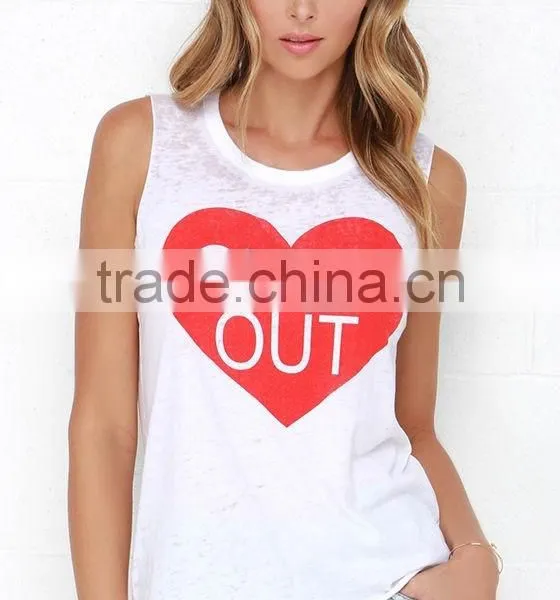 Soft Fabric Graphic Print Muscle Tank Tops Wholesale Women Sleevless Tank Top 2016 photo-2