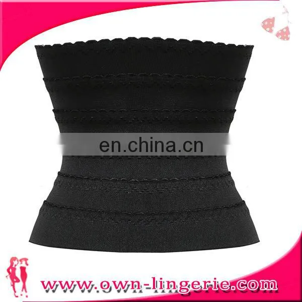 Soft Black Lace Adjustable Buckle 3 Eye Waist Training Corset photo-2