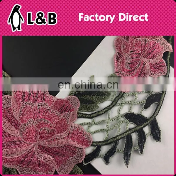 B-014 Bridal Front Piece Collars Sewing on Neckline Lace Applique for Garment Lace Applique Embroidery Designs photo-4