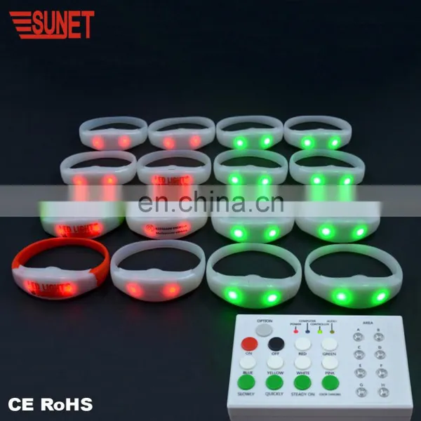 Night Safety Sport Event Light 2017 Bracelet Material Silicone+ABS Remote Controlled Bracelet Flashing 15 Colors photo-3