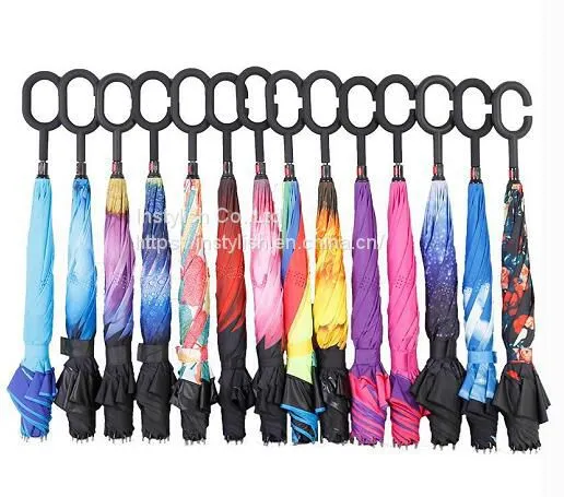 Double Layer Canopy Inside Out Reversible Umbrella, Upside Down Umbrella, Reverse Inverted Umbrella photo-3