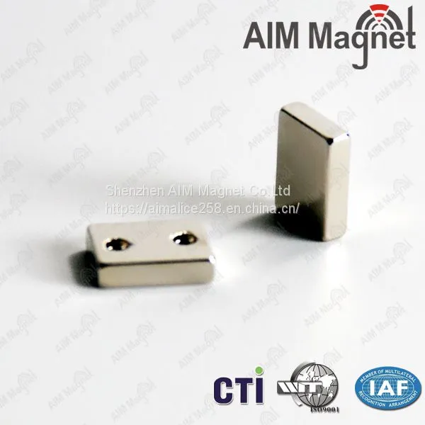 Small neodymium rectangular countersunk hole magnets