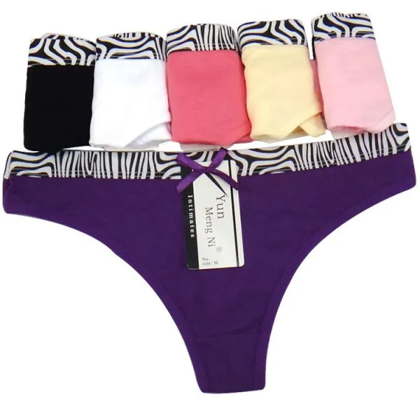 Yun Meng Ni Sexy Underwear G-string Zebra Printing Sexy Panties Cotton Thongs For Women photo-5