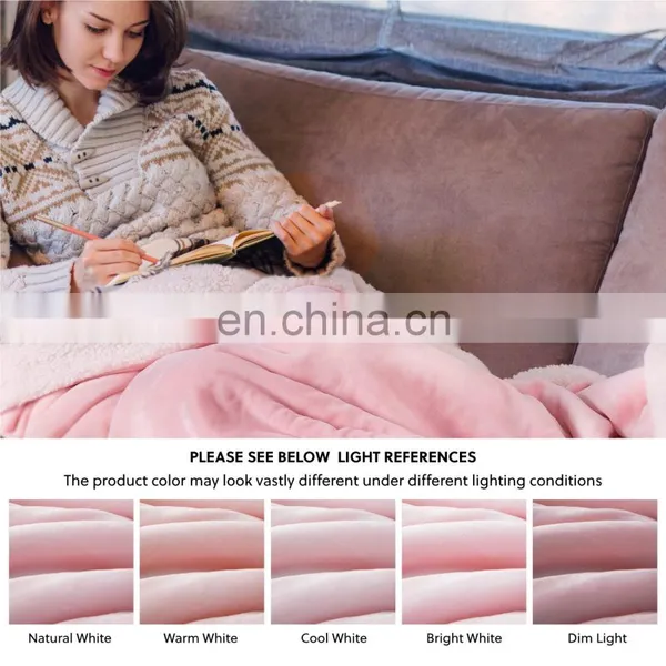 Warm Lightweight Bedding Family Double Sided Sherpa Blanket For Sale photo-4