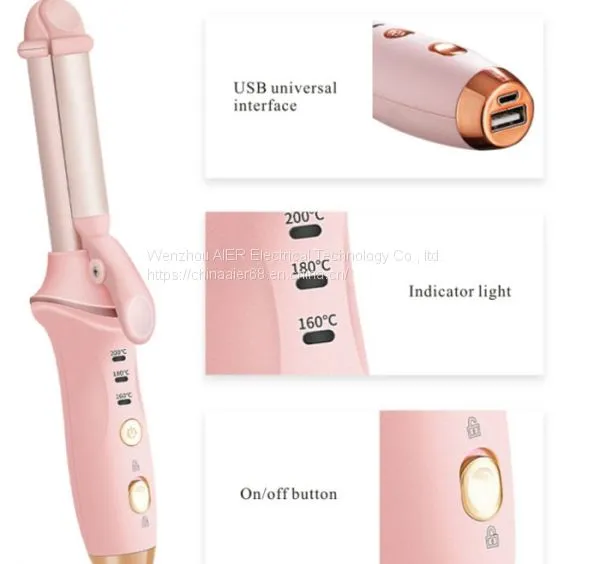 New Design USB Charging 2-1 Fast Heated Mini Hair Curler Straightener Electric Portable Multifunction Fashion Hair Styling photo-3