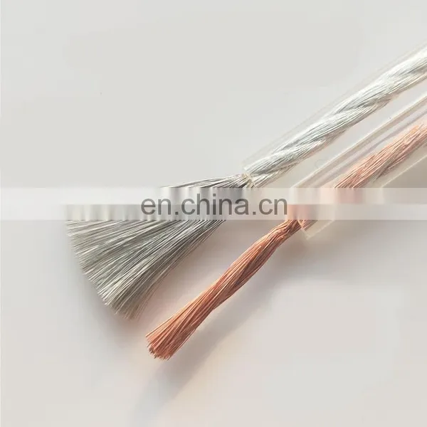 Transparent 12AWG 18AWG 22AWG 2 Core Flat Copper Stranded Speaker Cable photo-4