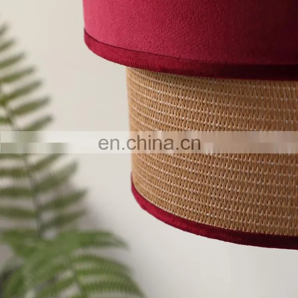 Modern Design Cheap Custom Rattan Living Room Green Modern Ceiling Pendant Lamp Hanging for Home photo-3