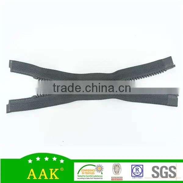 3# Plastic Open End Zipper Double Sliders With Hanging Paint Thumb Puller photo-2