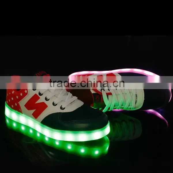 Factory Supply Adults LED Light up Casual Shoes, Factory Price USB Charge Light LED Shoes, High Quality Kids LED Flashing Shoes photo-2