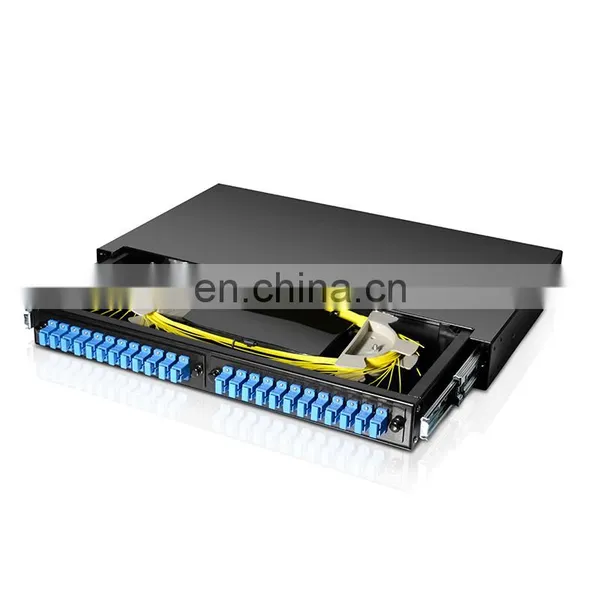 19 Inch Rock Mount ODF 1U 24 Port SC SX Fiber Optic Patch Panel Empty photo-2