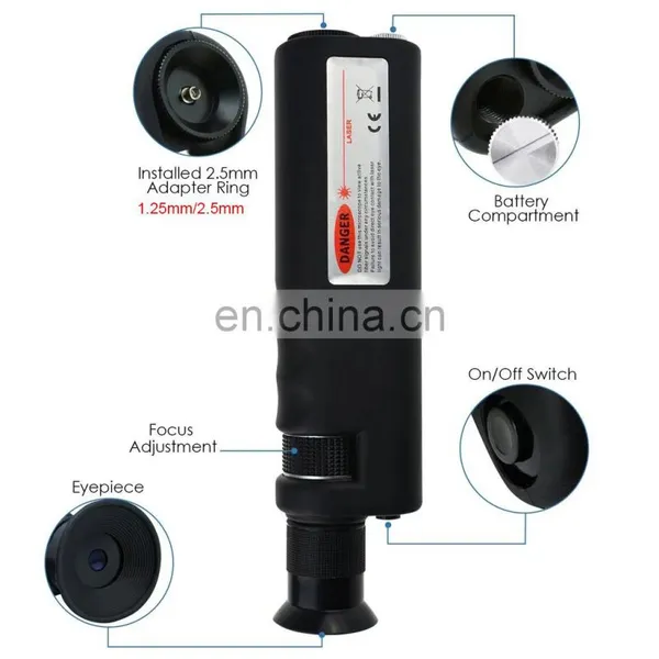 Fiber Optic Inspection Microscope 400x LED Illumination Handheld Anti Slip Rubber SC/LC/FC Connection Fiber Microscope photo-4