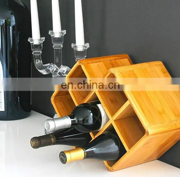 Home Decor Kitchen 8 Bottle Storage Holder Wooden Bamboo Wine Rack photo-5