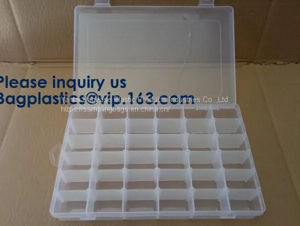 Grid Storage Box Plastic Single Compartment Size Adjustable Jewelry Organizer Bead Storage Box photo-2