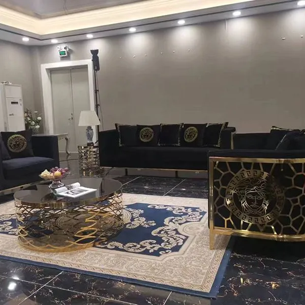 Stainless Steel Wedding Sofa Luxury Gold Wedding Hotel Sofa