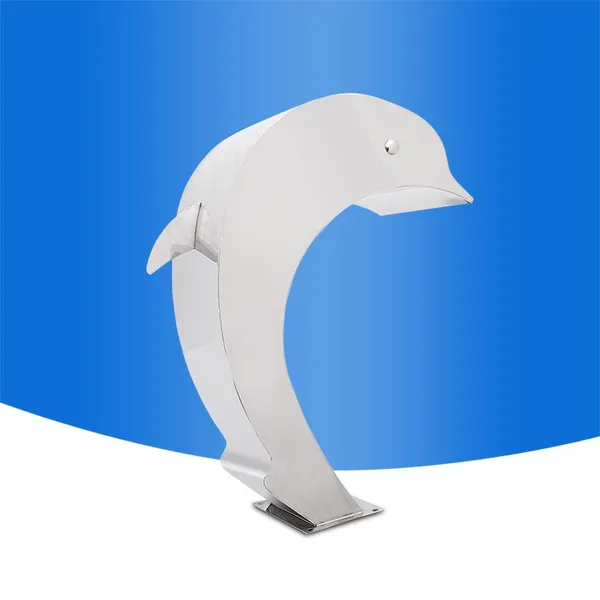 Portable Stainless Steel 304 Metal Garden Pool Dolphin Cascade Waterfall Fountain photo-5